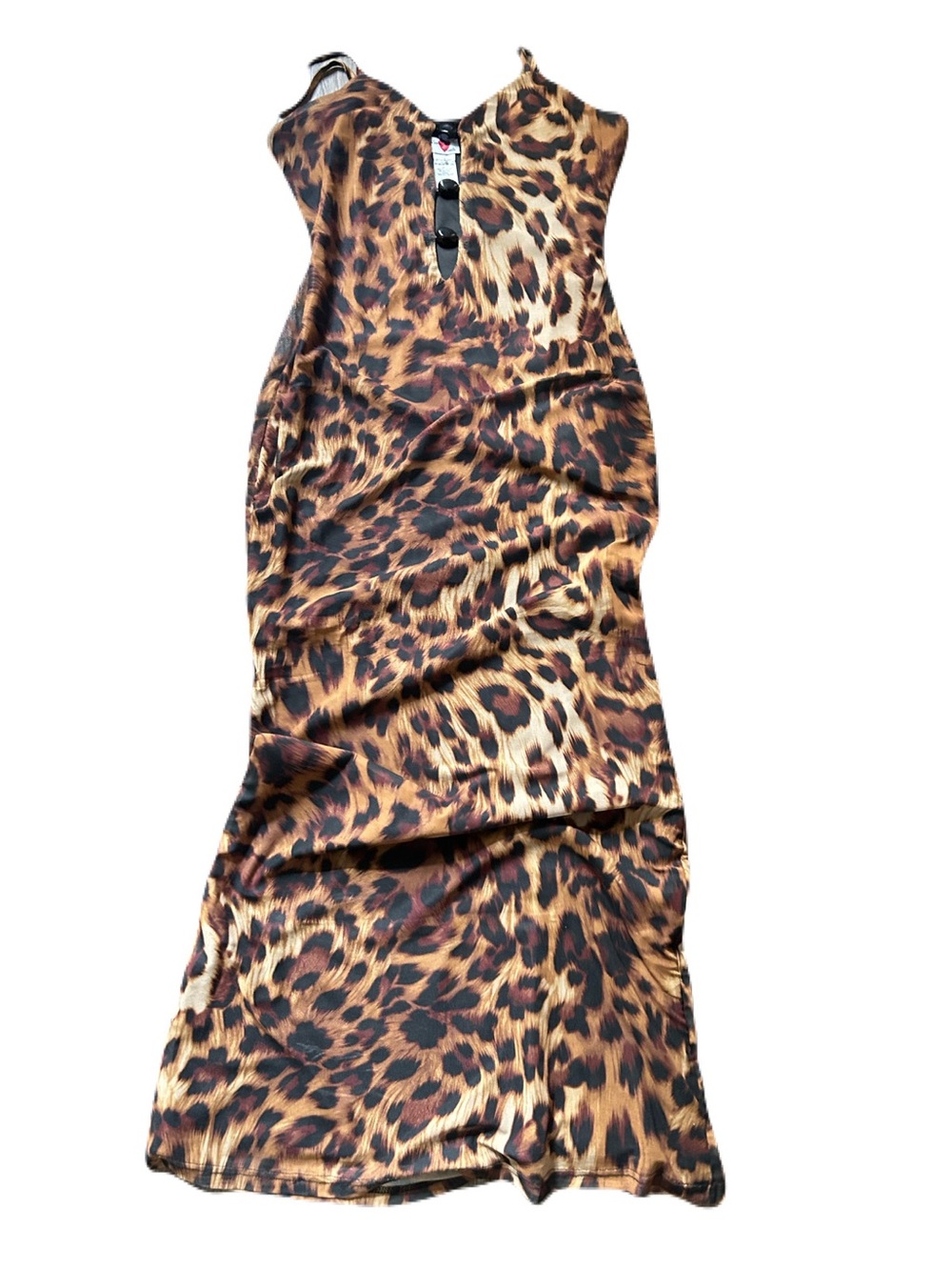 Leopard Print Maxi Slip Dress Large